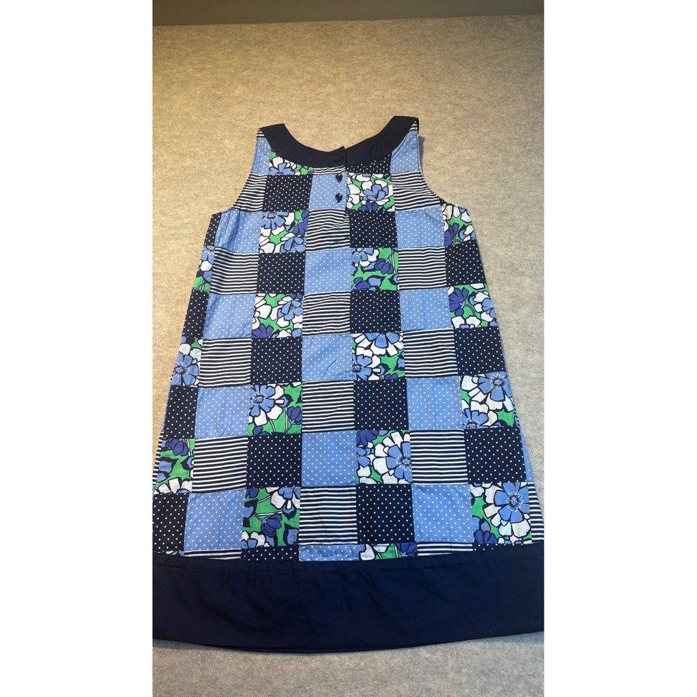 Gymboree Girls Blue Patchwork Floral Polka Dot Striped Shift Dress Size 10 NWT - Picture 5 of 5
